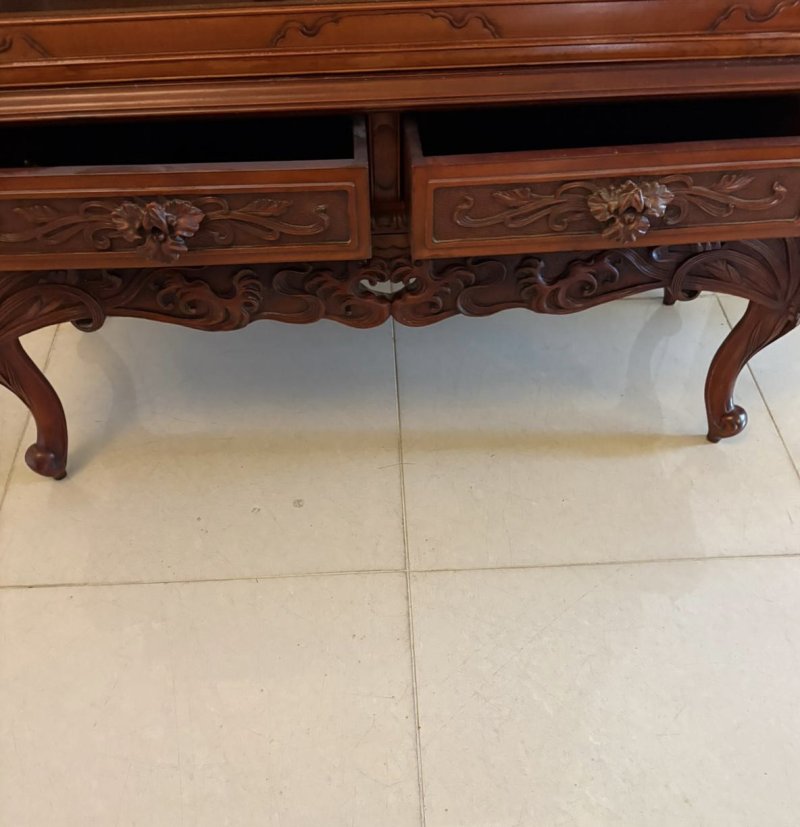 Fabulous Antique Japanese Red Lacquer Hardwood Display Cabinet - Image 16